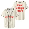 Herren -T -Shirts Drop Ship Custom Design Baseball Trikot Tops Kurzarm DIY für