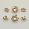 Ankomst 100st Copper Flat Base Flower Centers för handgjorda halsband/örhängen DIY -delar smyckesfyndkomponenter 240414