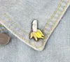 Banana Brooch Pin Fruit Plant Penis Dick Organ Enamel Badge Meme Evil Wicked Adult Funny Cartoon Jewelry Women Friend Whole5979159