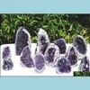 Loose Gemstones Natural Amethyst Geode Quartz Cluster Crystal Specimen Healing Drop Delivery Ottsq