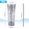 Tumblers A 700ML Double Laser Glitter Cup Grey Straw Plastic With