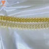 Lifeng Jewelry Ice 3 Row Cuban Link Chain Wholesale Silver 18K Gold plaqué Miami Men Moisanite Collier cubain