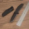 1pcs Nuovo coltello pieghevole KS1990 Assistito Flipper 8CR13MOV Black Tanto Point Blade GRN con manico in tela in acciaio Calza tascabili EDC da campeggio esterno con scatola di vendita al dettaglio