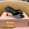 Sandaler Casual Lady Summer Women Shoes Black Rhinestone Crystal High Heels Open Toe Prom Evening Zapatos Mujer Slipper