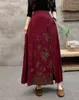 Этническая одежда 2024 Национальная винтажная цветочная вышитая атласная юбка жаккардо