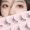 Manga Lashes 5 Pairs Anime Cosplay Faux Mink Korean Natural short Full Strip Clear Band Soft Eyelashes 240407