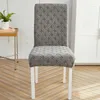 Stol täcker rand Jacquard kök rum stretch elastisk mjuk slipcover för matsal