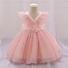 Flickaklänningar Elegant Girls Party Princess Dress Toddler Kids Summer Sleeveless Clothes Christmas Prom Gown Baby 1st Birthday Ball