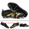 Send With Bag Quality Football Boots 30th Anniversary 24 Elite Tongue Fold Laceless Laces FG Mens Soccer Cleats Comfortable Training Leather Football Shoes kids