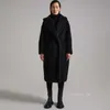 Damenmantel Kaschmirschicht Designer Modebel Maxmaras Damen Teddybär Mantel Schwarz