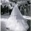 Plus Size Mermaid Wedding Dress Arabic Aso Ebi Sheer Neck High Bride Dress Long Sleeves Gowns Dresses African Arabic Charming Train Formal Bridal Gowns