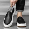 Designer New Men's Brown Black Slip On Platform Shoes Male Causal Flats Penny Loafers Walking Sneakers Zapatos Hombre