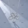 Brand de créateur Van Big Flower Collier High Edition Glod Hollow Sunflower Micro Inlaid with Diamond Collar Chain