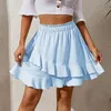 Scherma 2024 Summer Ruffle Skirt for Women High Waist Irregolare Colore Short Prairie Chic Sweet Fashion Fashion a linea