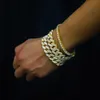 Bracelet Iced Out 8 mm Fashion délicate Luxury Chaîne cubaine Bling Gold Silver Color Trendy Exquis Bijoux Hommes Femmes Hip Hop 240410