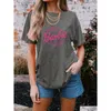 Women'S T-Shirt Graphic Tee T Shirt Designer Shirts Womens Crew Neck Print Cotton Polyester Letter Casual Regar Fit Short Sleeve Breat Dhzee