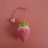 Keychains Lonyards Sweet Tiven Strawberry Pendant laine Croched Fruit Hanging Car Keychain Sac Accessoires Charme