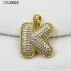 Chains 5Pcs Lovely Zirconia Balloon Letter Pendant Necklace Gold Plated Alphabet Women Chain Party Gift 52839