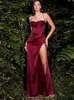 Jacqueline Sleeveless Bodycon Midi in pizzo in pizzo satinato party club senza spalla spalla abiti eleganti sexy per donne estate 220510