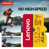 Schede Lenovo 2 TB Flash Memory Card Micro TF/SD V60 SD SD SD 1TB 512GB 256GB 128GB Scheda di memoria UHS1 per la fotocamera del telefono Nintendo