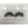 Falska ögonfransar 1Pair 3D Mink Hair Privat OEM -logotyp Acceptabelt Silk Protein Lashes 100% Cruelty Dramatic Eyelash Natural 28 Drop Deliv Otwlk