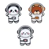 Astronauta animale Pin Panda Panda Cat Brown Bear Metal BASS BASSE BASSO