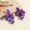 Boucles d'oreilles en peluche de conception coréenne longue pendaison colorée pour femmes