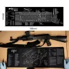 Tactical Gun cleaning rubber pad with parts diagram and instructions, mouse pad