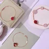 High end designer Vancefe Ladybug Five Flower Bracelet High Version V Gold Thick Plated 18k Rose Gold Non fading Handpiece