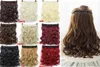 24quot Curly 34 langer Clip in Haar schwarzbraun Blonde Echte natürliche wellige synthetische Haargruppe Haarwig3440542