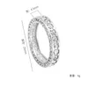 2021 Вечность 3 ряд aaaaa Zircon Cz Ring Cring Color обручальные обручальные кольца для женщин свадебные украшения для свадебной вечеринки подарки