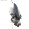 Свадебные украшения для волос однослойная женщина-девочка Black Mantilla Свадебная вуаль вышив