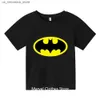 T-shirty 2024 NOWOŚĆ Słodka Batman Tshirt Childrens Casual Street Clothing Baby T-Shirt Boys Anime Girls Top Q240419