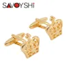 Savoyshi Luxe Crown Cufflinks voor heren shirt manchet bottons hoogwaardige goldcolor manchet links mode hele merk sieraden des8873857