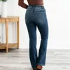 Jeans femininos Mulheres clássicas de baixa cintura de gola baixa