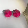 Boucles d'oreilles en peluche vintage de couleur prune délicate stéréoscopique en forme pour les femmes felles aiguille argentée résine géométrique ronde