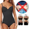 Mulheres Slimming Bodysuits Shapewear Tops Tommumy Control Body Shaper Macacão de camisola sem costura com sutiã embutido 240318