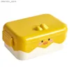 Bento Boîtes en acier inoxydable Iittle Boîte de bento canard jaune avec clips de verrouillage double face 1000 ml pour le travail / l'école / le bureau et le voyage L49