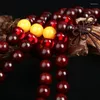 Strand India Red Sandalwood Handsträng Män och kvinnor 108 DIY Två fettmaterial Old Text Spela Buddha Bead Armband Partihandel