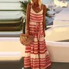 Casual Dresses Women'S Fashion Bohemian V-Neck Printed Beach Party For Women Dress Long Female Dresse