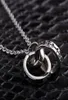 pendant men039s Three Stainless steel jewelry lovers Titanium Ring Necklace que Silver Pendant3948401