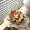 Świece ręcznie robione drewniane herbatę światła światła vintage palika Driftwood Candlestick obiad Dekoracja stolika domu