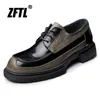 أحذية غير رسمية Zftl Men's Geneine Leature British Business Business Lace Up 2024 تصميم العلامة التجارية الراقية المصنوعة يدويًا