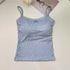 Camisoles Tanks Elegante Spitzenblumendruck Camis 2024 Blumentimen Y2K Short Tank One Size Camisole Sexy Weste Frühling