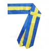 Halsdukar Sverige flagga 180 15 cm examen Sash stal halsduk dubbelsidig för studier ombord på internationell klass 2024