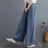 Vêtements ethniques 2024 femmes pantalon de lin en coton décontracté plus taille haute taille femelle gris gris élégant streetwear large pantalon lâche