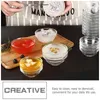 Dinnerware Sets 8 Pcs Bozai Cake Bowl Clear Container Lid Jelly Bowls Spaghetti Pudding Storage Glass Serving Holder Mousse