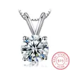 2CT Lab Diamond Solitaire Pendant Necklace 925 Sterling Silver Choker Statement Necklace Women Silver 925 Smycken med 45cmchain509520563