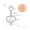 Navel & Bell Button Rings Zs 1Pc 14G Pink Crystal Pendant Belly Ring For Women Stainless Steel Piercings Moon Heart Butterfly Drop De Dhfzd