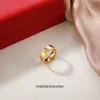 High End Designer Biżuteria pierścionki biżuterii dla kobiet Carter Titanium Stal Love Pierścień dla mężczyzn i kobiet moda Rose Gold Stal nierdzewna sześć diamentowych pary Pierścień Oryginalne 1: 1 logo